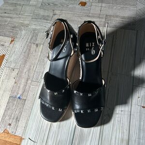 Mix No. 6 Black Sandals with Silver Studs